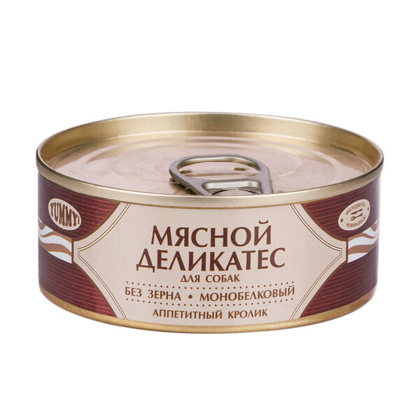 Мясной Деликатес консервы для собак, с натуральным кроликом в желе