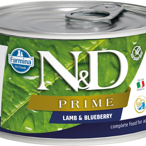 Farmina N&D Dog Prime Adult Mini консервы для взрослых собак мелких пород Ягненок и черника
