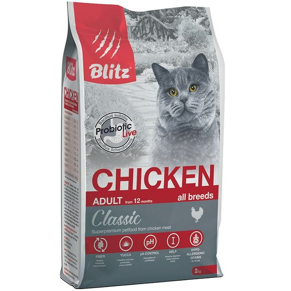 Корм для кошек BLITZ adult cat chicken с мясом курицы