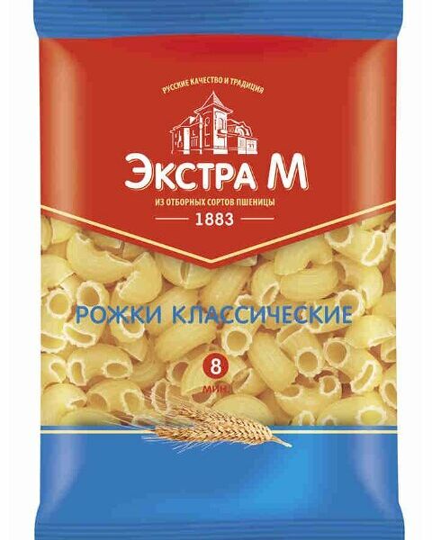 Макароны Экстра М Рожки рифленые классические
