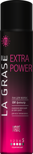 Лак для волос La Grase Extra Power мегафиксация 400 мл