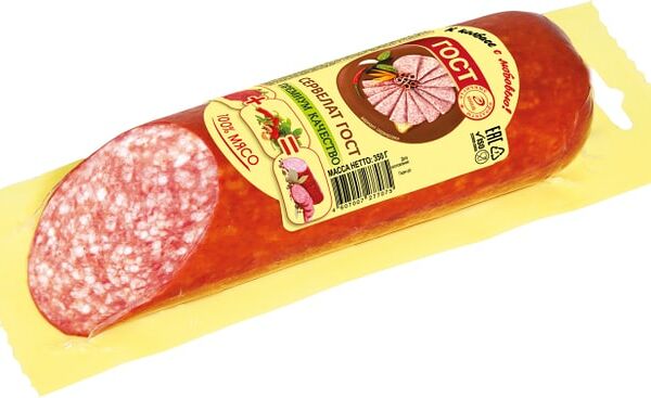 Колбаса Иней Сервелат варено-копченый 350г