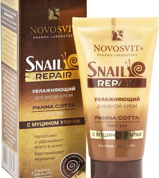 Крем для лица Novosvit panna cotta дневной с муцином улитки увлажняющий 50мл