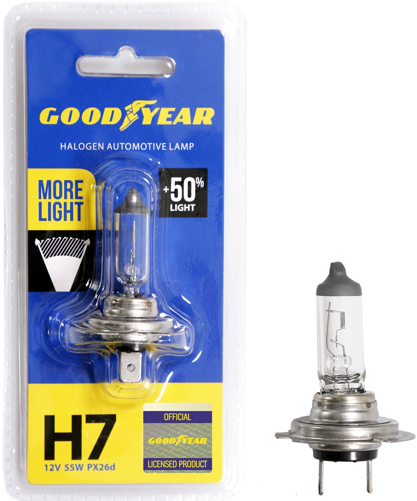 

Автолампа галогенная Goodyear H7 PX26d More Light/Super White