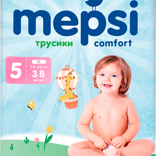 Трусики-подгузники детские MEPSI XL 12–22кг, 38 шт