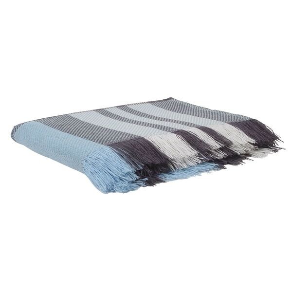 Плед Mona Liza Триумф в клетку, 140х205 см, бело-голубой