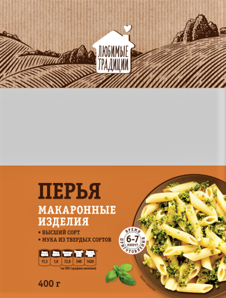 Макаронные изделия Любимые традиции Перья