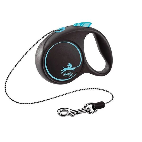 Поводок-рулетка Flexi Black Design XS трос 3 м до 8 кг голубой