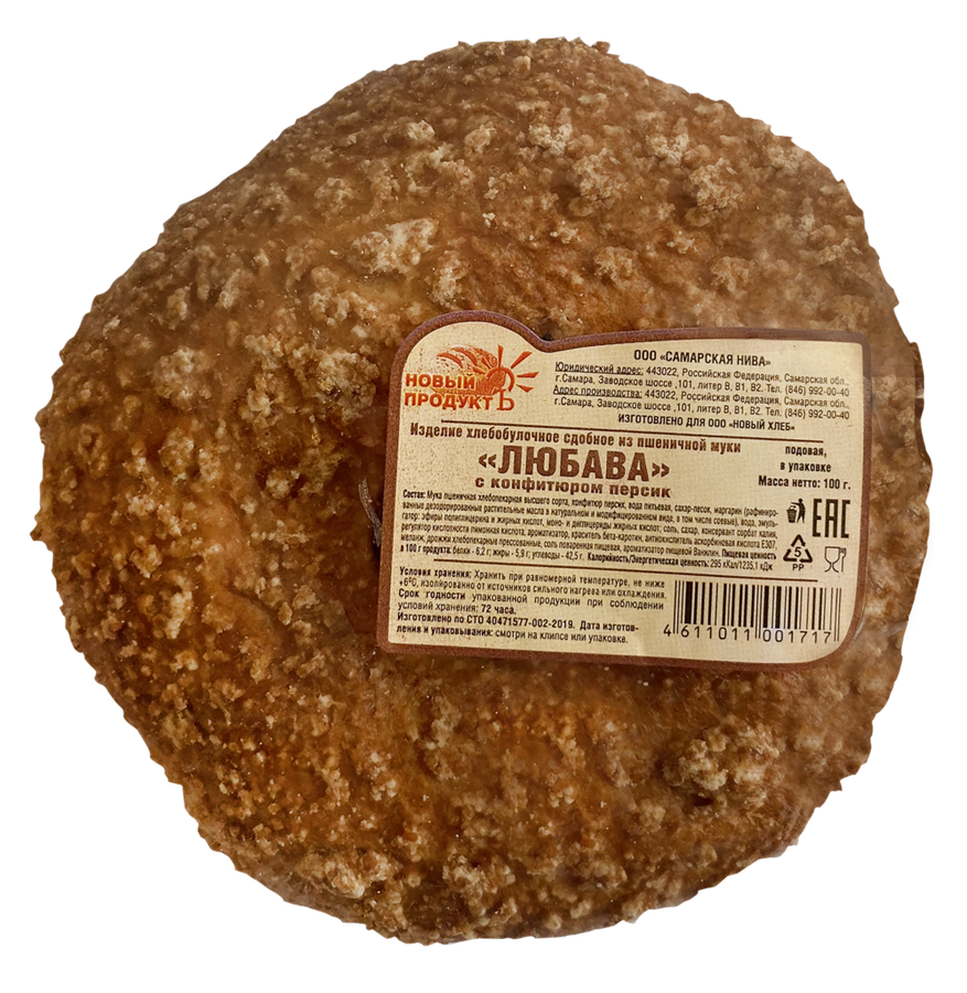 

Булочка Новый Продуктъ Любава с персиковым конфитюром 100 г