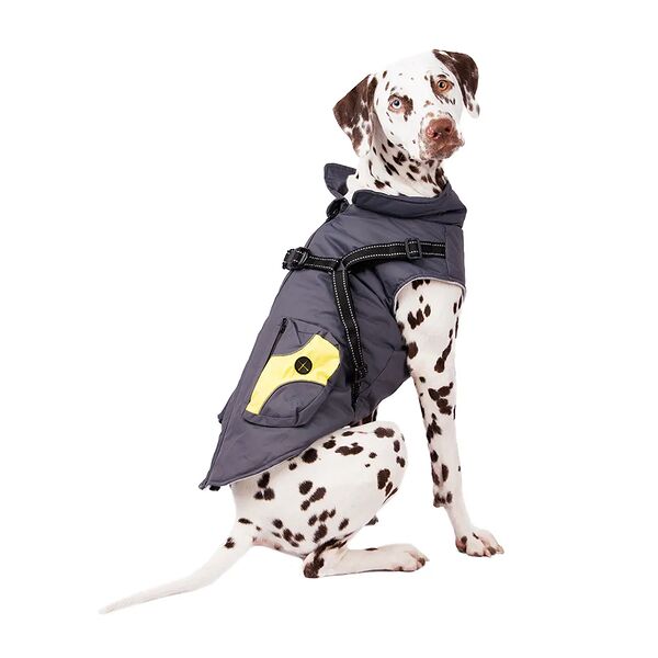 Куртка на молнии с карманами серая 3XL