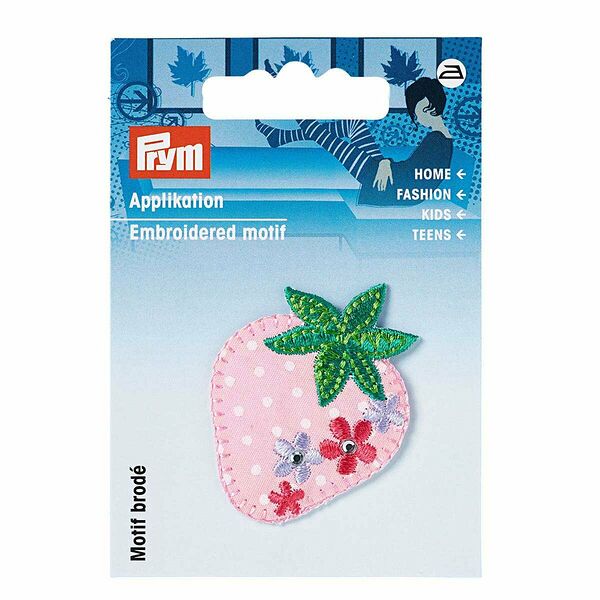 923137 Термоаппликация 'Клубника розовая с цветами' 1шт Prym