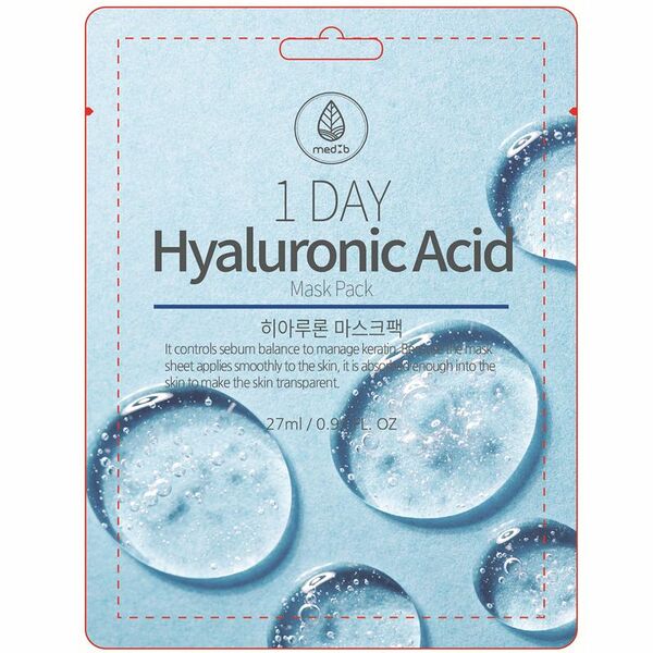Маска для лица `MED B` 1 DAY с гиалуроновой кислотой (увлажняющая) 27 мл