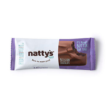 Шоколадный батончик Nattys&Go! Brownie с арахисовой пастой и какао, покрытый молочным шоколадом 45г, Россия