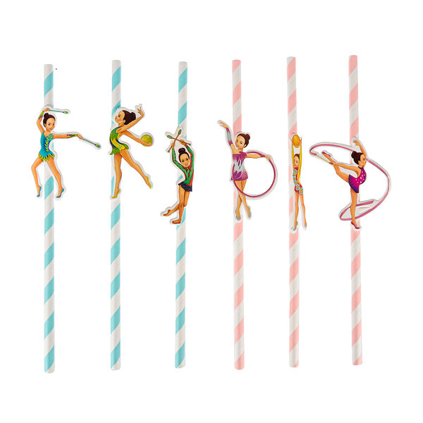 Трубочки для напитков 6 шт, бумага, 20 см