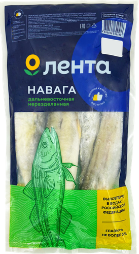 

Навага свежемороженая Лента тушка 800 г