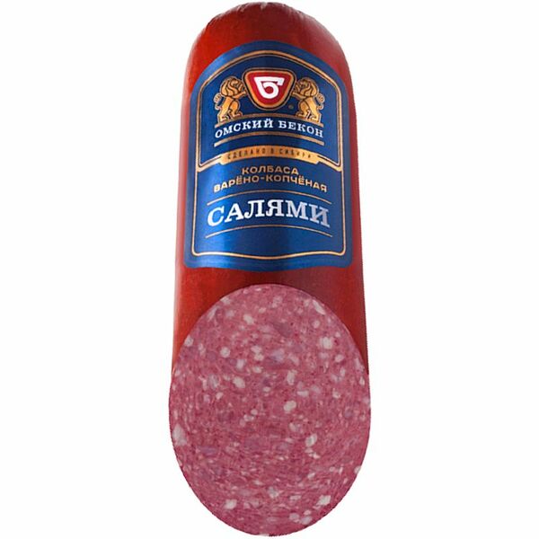 Колбаса Омский бекон Салями Финская варено-копченая 350 г