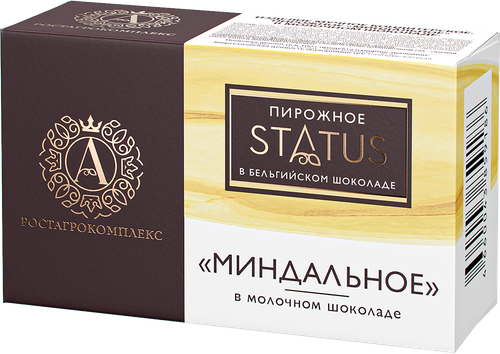 

Пирожное А.РОСТАГРОКОМПЛЕКС Status Миндальное в молочном шоколаде, 90г