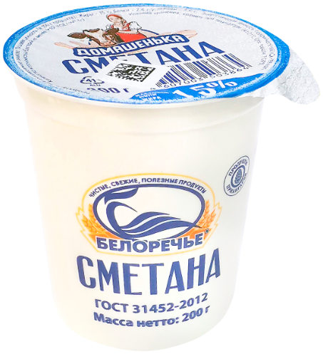 

Сметана Домашенька 15% 200 г