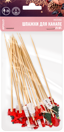 

Шпажки для канапе APOLLO Misterio, бамбук, Арт. MIS-07, 25шт