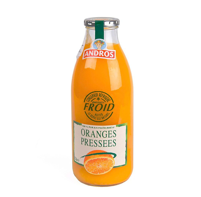 Сок апельсиновый с мякотью Andros 1 л, Франция