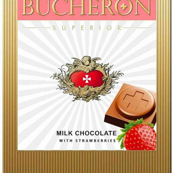 Шоколад молочный Bucheron Superior с клубникой, 100 г
