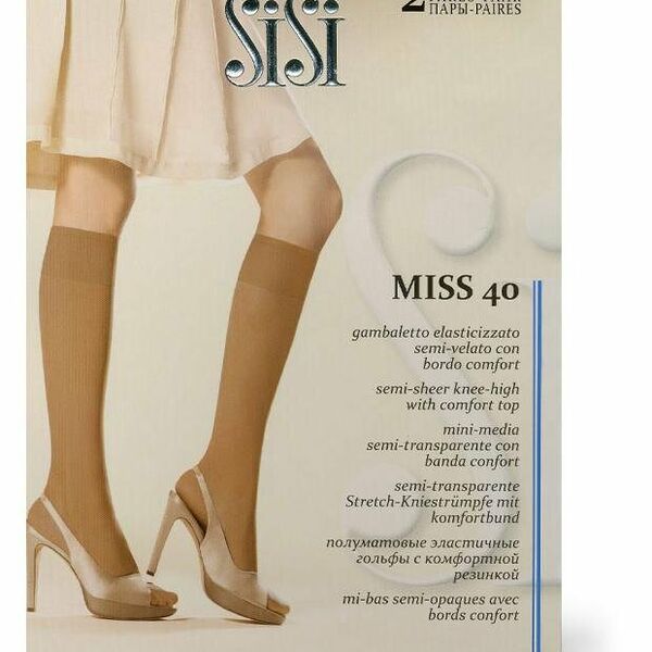 Гольфы женские SiSi Miss 40 den Nero р. универсальный, 2 пары