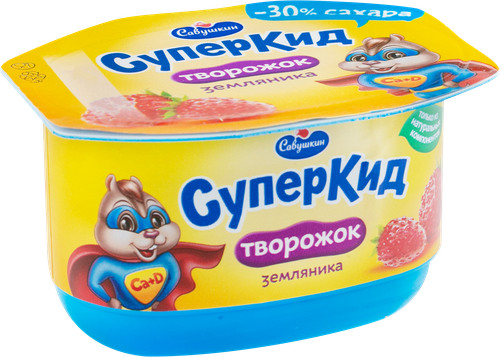 

Творожок СуперКид земляника 3.5%, 110 г