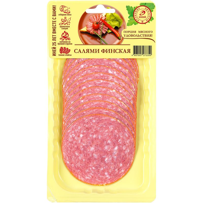 

Колбаса Иней Финская варено-копченая нарезка 150 г