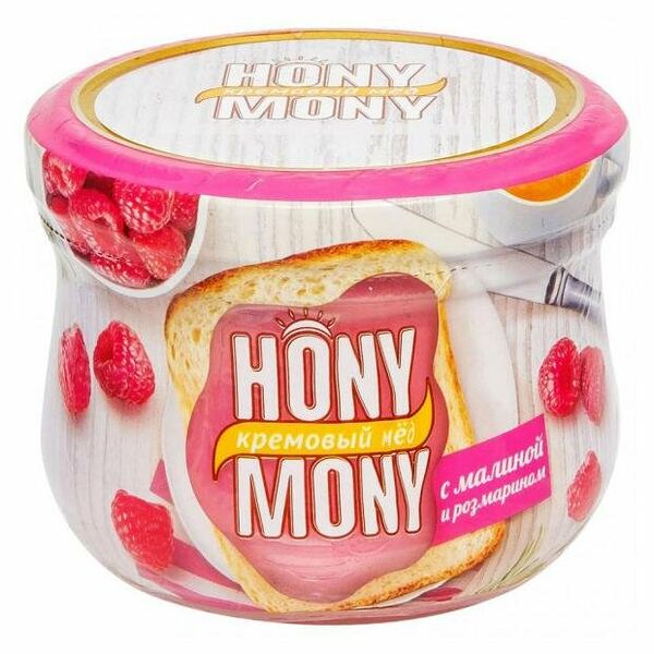 Мёд Кремовый с малиной и розмарином ТМ Hony Mony (Хани Мани)