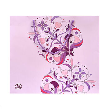 Пакет подарочный «Азбука вкуса» Пудровый с орнаментом 40х35х14