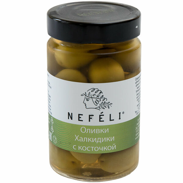 Оливки Nefeli Халкидики с косточкой 300 мл