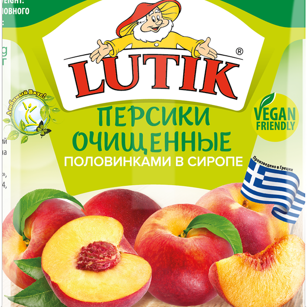 Персики очищенные Lutik половинки в сиропе