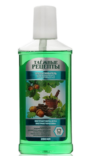 Ополаскиватель для полости рта Таёжные рецепты с экстрактом коры дуба и крапивы