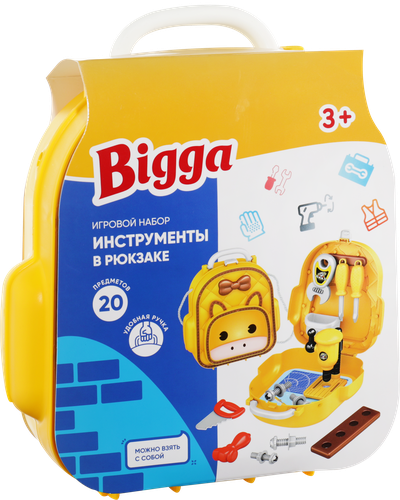 

Набор игровой BIGGA Инструменты, в рюкзаке, 20 предметов, Арт. 678-39A