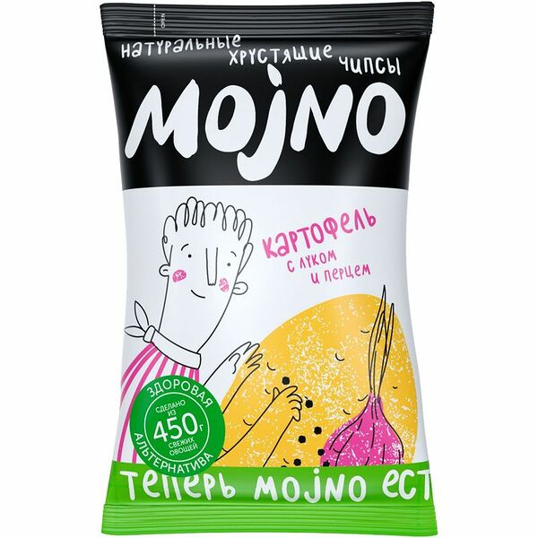 Чипсы картофельные Mojno натуральные Картофель с черным перцем и гималайской солью