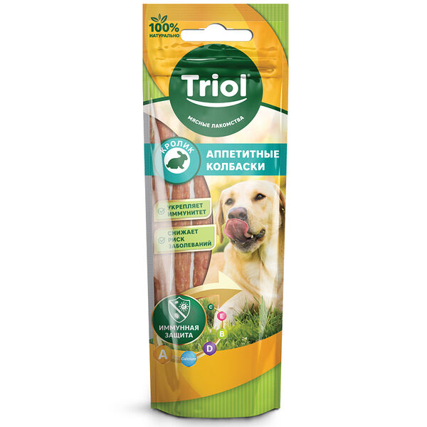 Лакомство для собак Triol Аппетитные колбаски Кролик