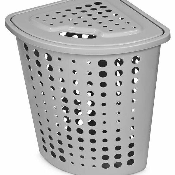 Корзина для белья Martika Art Of Form Молетта угловая с крышкой серая 45 л, 50,8х40,2х55,4 см