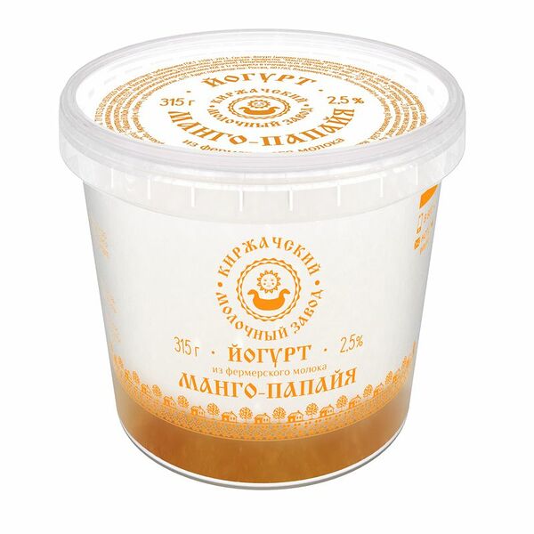 Йогурт КМЗ манго-папайя 2.5%, 315г