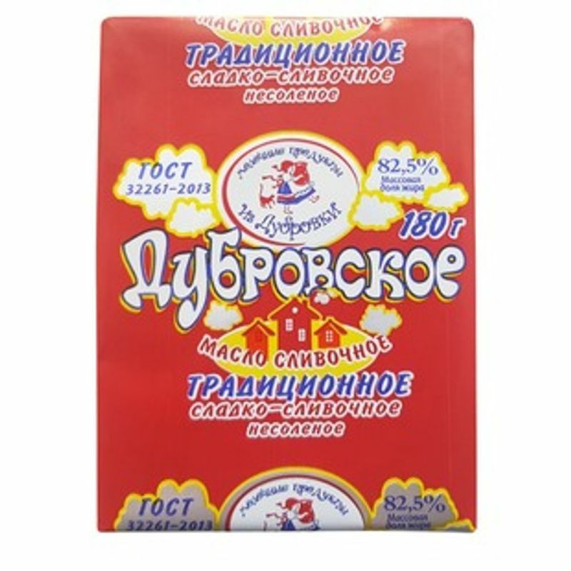 

Масло сливочное Молочные продукты из Дубровки Традиционное 82,5% 180 г