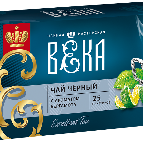 Чай черный ВЕКА с ароматом бергамота, 25пак