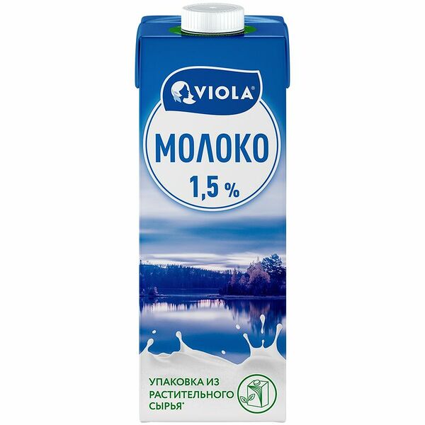 Молоко Viola питьевое ультрапастеризованное 1.5%, 1л