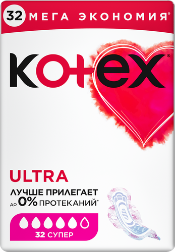 

Прокладки гигиенические Kotex Ultra супер 32 шт.