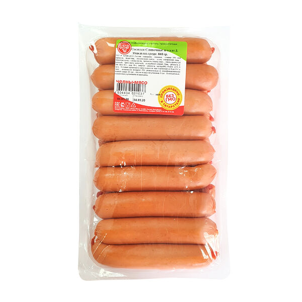 Сосиски Челны-Мясо Сливочные в натуральной оболочке