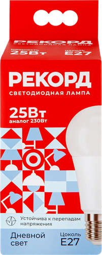 

Лампа светодиодная РЕКОРД LED А70-U 25W Е27 4000К
