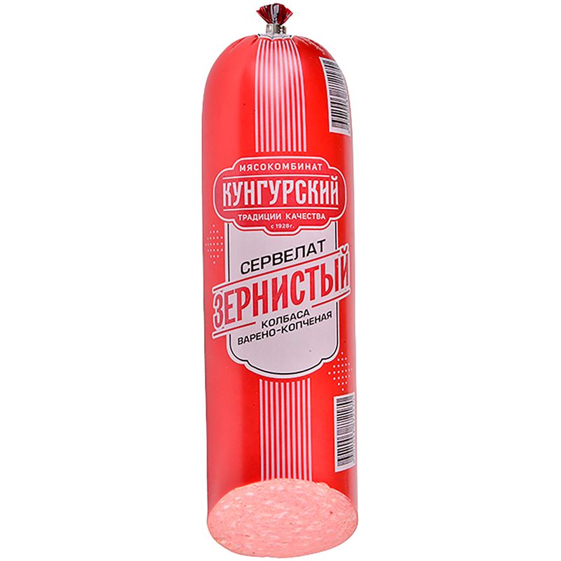 

Колбаса варёно-копчёная Кунгурский мясокомобинат Сервелат Зернистый 400 г