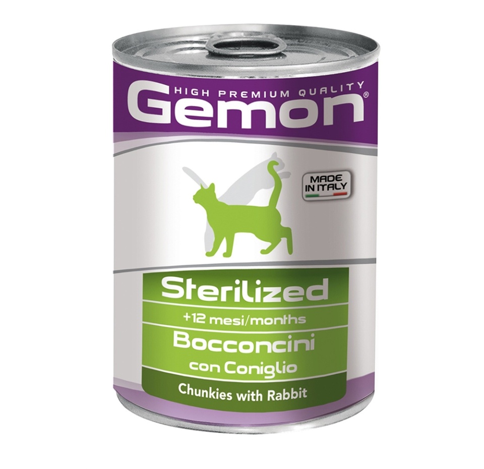

Консервы для стерилизованных кошек Gemon Cat Sterilized кусочки кролик