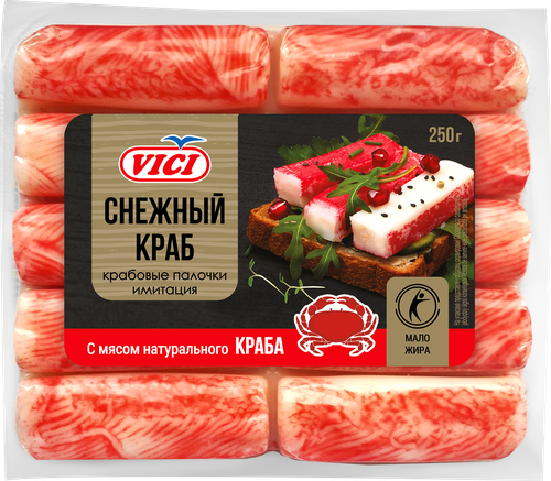 

Крабовые палочки Vici охлажденные с мясом натурального краба 250 г