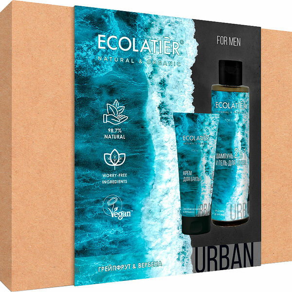 Набор подарочный Ecolatier Urban Men Care Гель для душа 200 мл + крем для бритья 100 мл