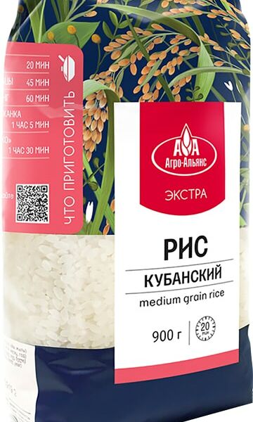 Рис Агро-Альянс Экстра Элитный Кубанский 900г