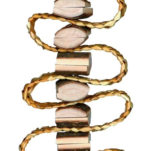 Игрушка для птиц с колокольчиком 21см дерево